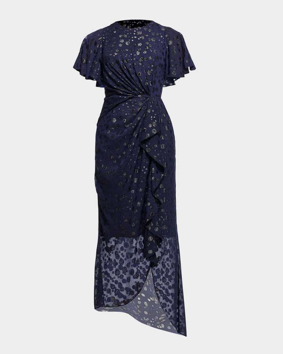 Gentry Twist-Front Fil Coupe Maxi Dress